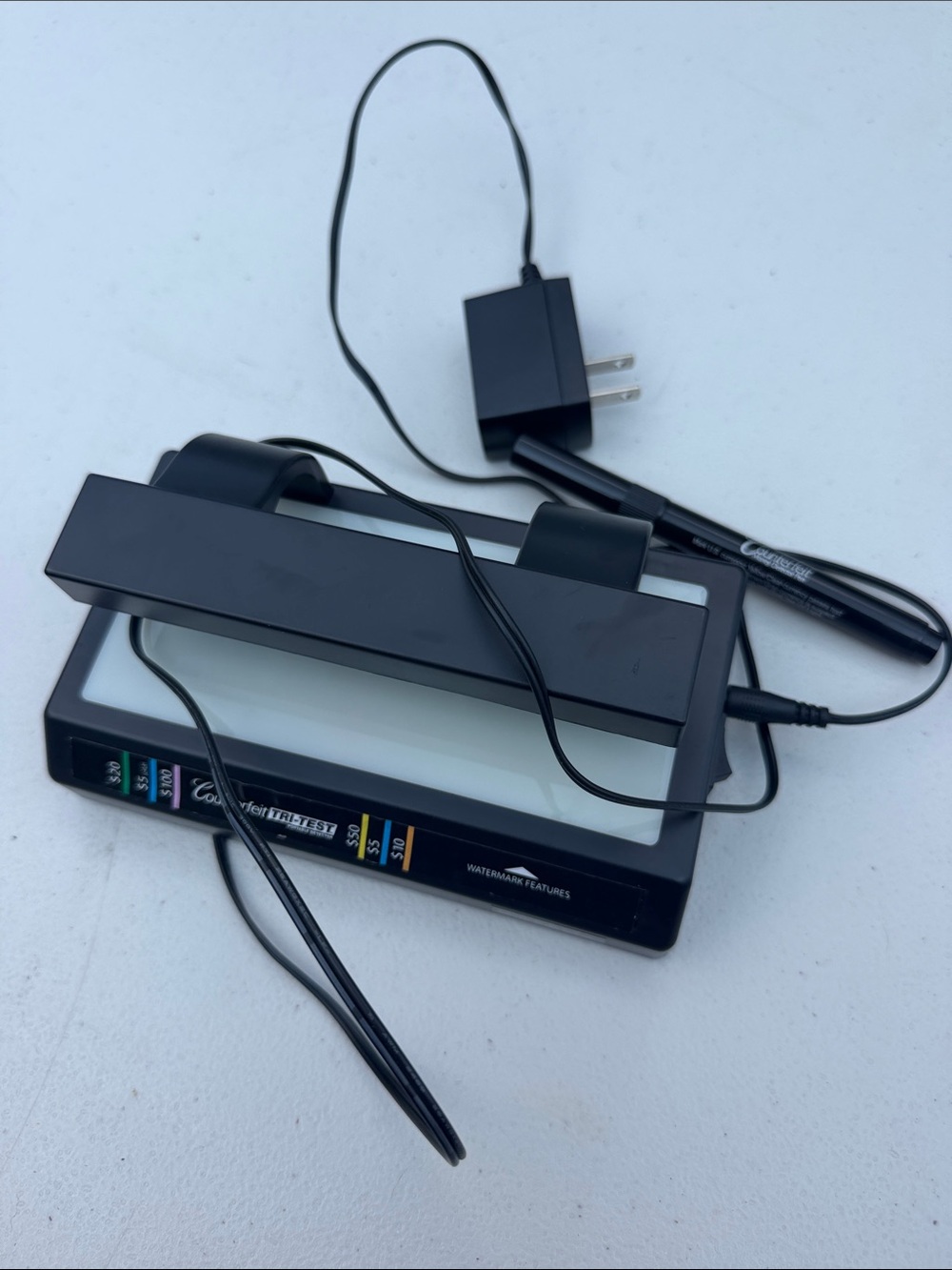Black Portable UV Light Counterfeit Detector - Unbranded